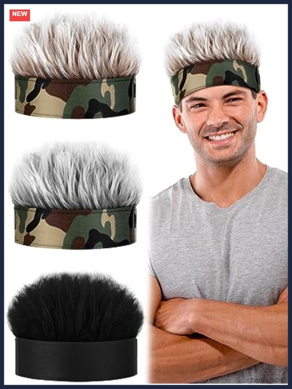 Men's Novelty Hair Hats Wig Cap Adjustable Fabric Hat